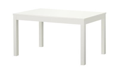 White rectangular table isolated. Vector illustration