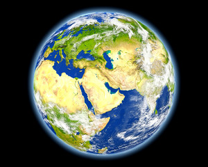 Kuwait in red from space