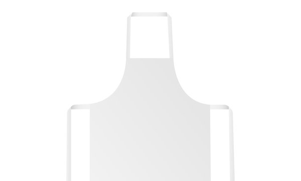 White blank apron mockup isolated. Vector illustration