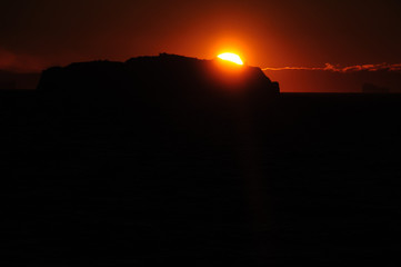 Icebergs in the evening light