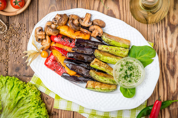 roasted vegetables on the grill