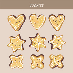 Collection of cake figured cookies
