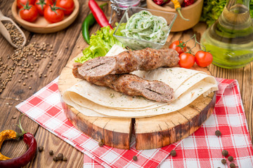 grilled beef  meat kebabs