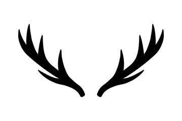 Deer antlers. Vector illustration drawing. Isolated deer antlers print.