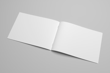 Blank 3D rendering brochure magazine on gray with clipping path No. 12