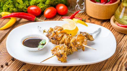 Grilled chicken gizzards