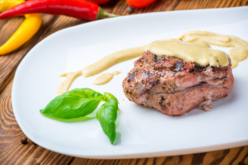 veal steak on a plate