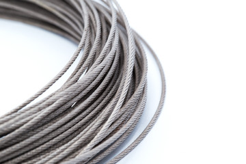 Steel wire rope cable closeup.