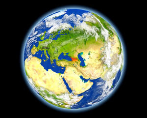 Georgia in red from space