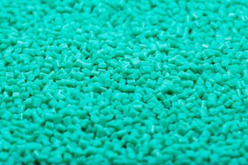 Green plastic polymer granules