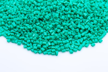 Green plastic polymer granules