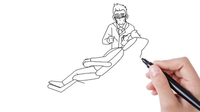 Animated sketch of doctor and patient on white background for presentation, meeting, business, concepts, ideas by human