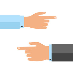 Pointing hand isolated on white background