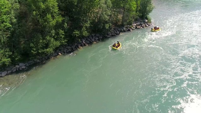 Aerial 4K - Rafting - Fiume Adda - Valtellina (IT)