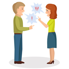Couple quarrel. Vector Illustration