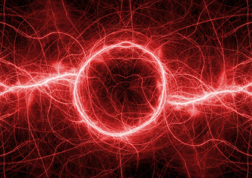 Red lightning background, abstract plasma elemet