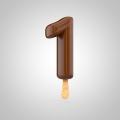 Ice cream number 1 isolated on white background
