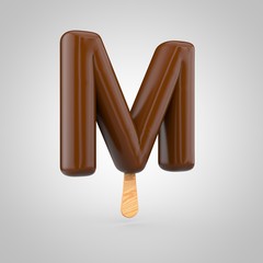 Ice cream letter M uppercase isolated on white background