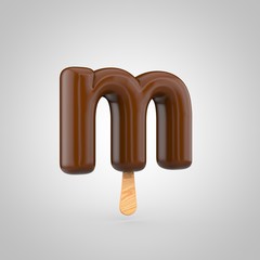 Ice cream letter M lowercase isolated on white background