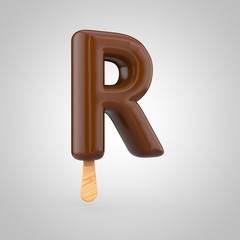 Ice cream letter R uppercase isolated on white background