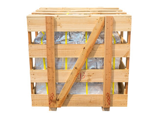International Shipping wood crate on white background