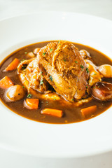 Roast chicken with red wine sauce