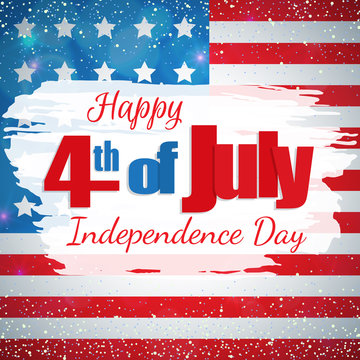 Happy 4th of July, Independence Day greeting card. Happy July Fourth. Vector