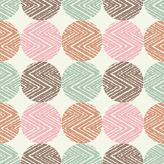 Obraz premium Polka dot seamless pattern with zigzag texture. Vector illustration. Textile rapport. 