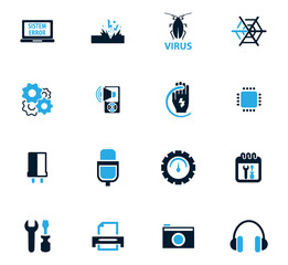 Electronics repair icons set