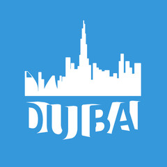 Fototapeta premium Dubai skyline illustration