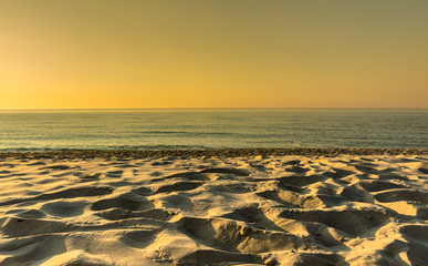 Sea sunset on the beach in the summer, landscape