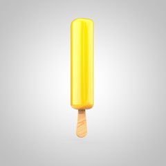 Ice cream letter L lowercase isolated on white background
