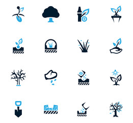Gardening icons set