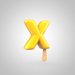 Ice cream letter X lowercase isolated on white background