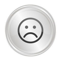 Smiley traurig - Verchromter Button