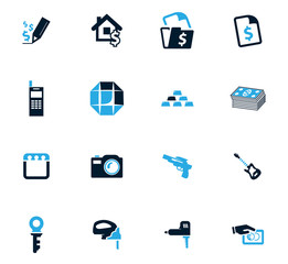 Pawnshop icons set