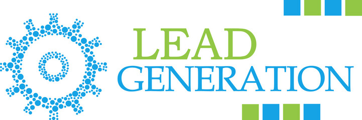 Lead Generation Dotted Gear Green Blue Horizontal 