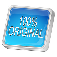 100% Original button - 3D illustration