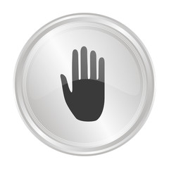 Obraz premium Handfläche - Verchromter Button