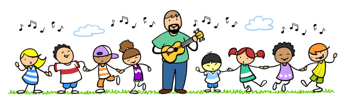 Kinder singen Lieder im Kindergarten Stock イラスト | Adobe Stock