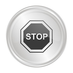 Stoppschild - Verchromter Button