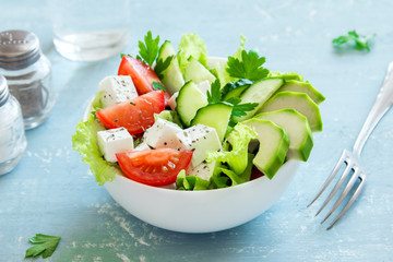 Vegetable salad with feta