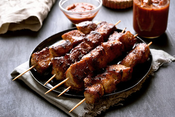 Grilled pork skewers