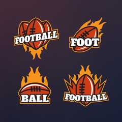 American football, rugby vector color emblems set