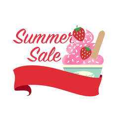 Colorful watercolor texture vector popsicle summer sale promotion banner title template