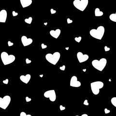 Heart white seamless pattern