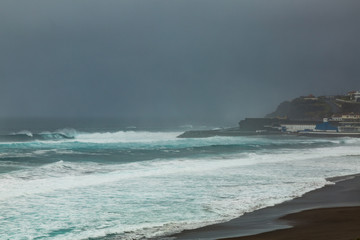 Bad weather on the north coast of Sao Miguel Island, Azores