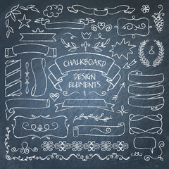 Big collection of chalkboard elements © ekazansk