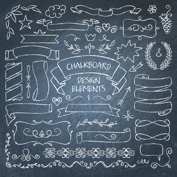 Big collection of chalkboard elements