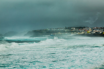 Bad weather on the north coast of Sao Miguel Island, Azores